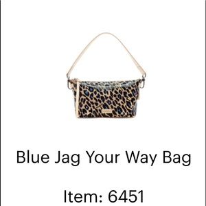 Consuela crossbody with added straps. Blue jag